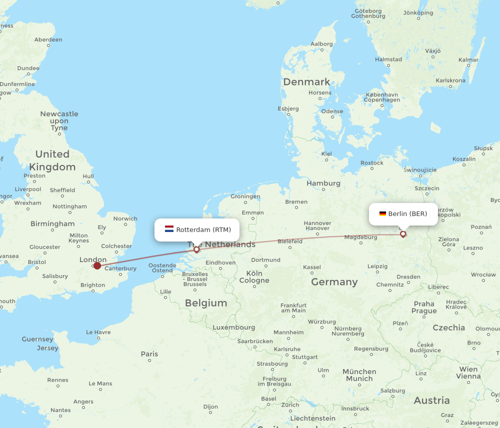 RTM to BER flights and routes map