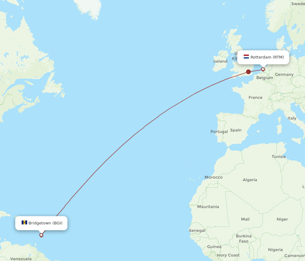RTM-BGI flight routes