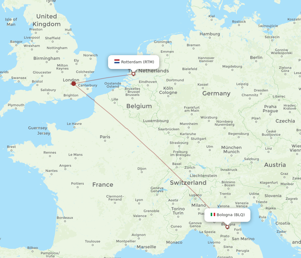 RTM-BLQ flight routes