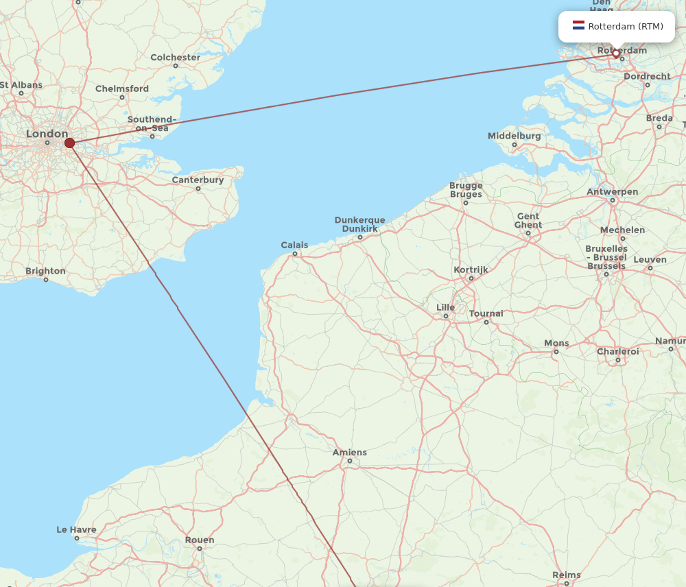 RTM to CDG flights and routes map