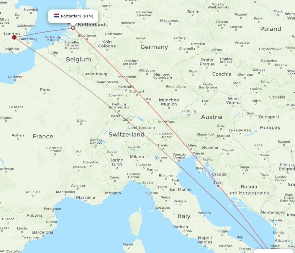 RTM-CFU flight routes