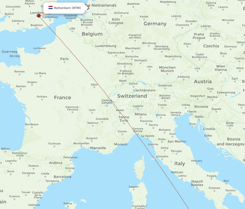 RTM-CTA flight routes