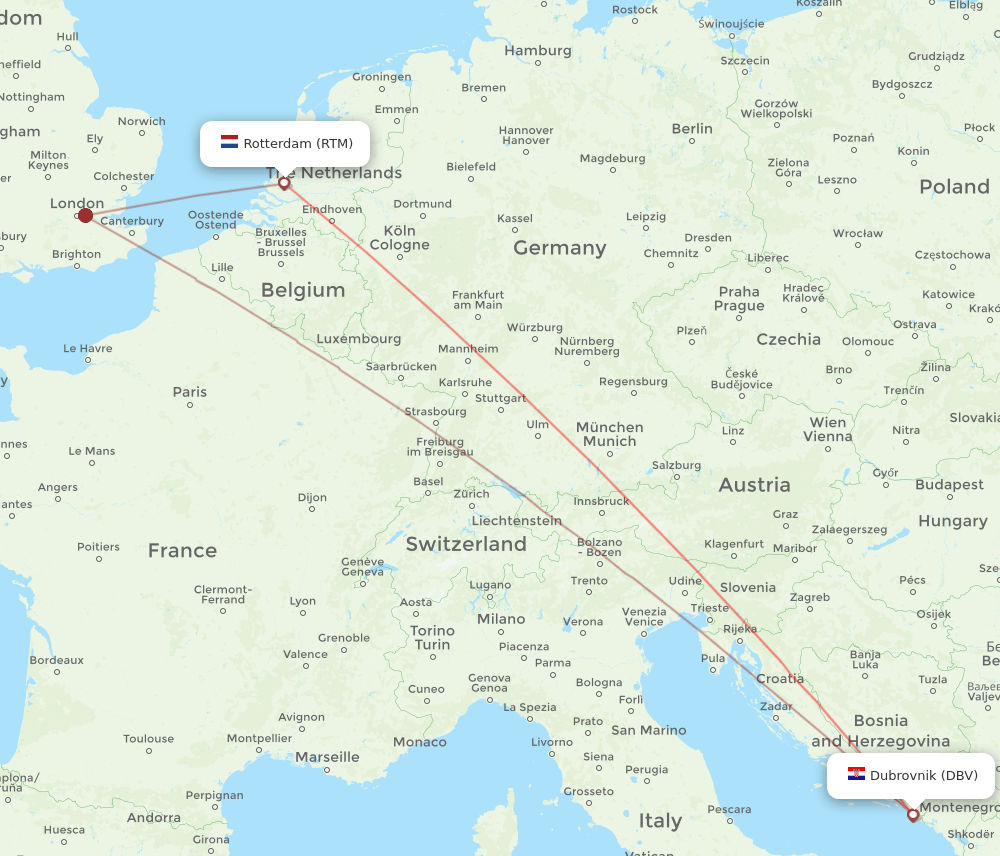 RTM-DBV flight routes