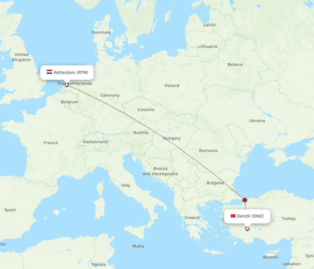 RTM-DNZ flight routes