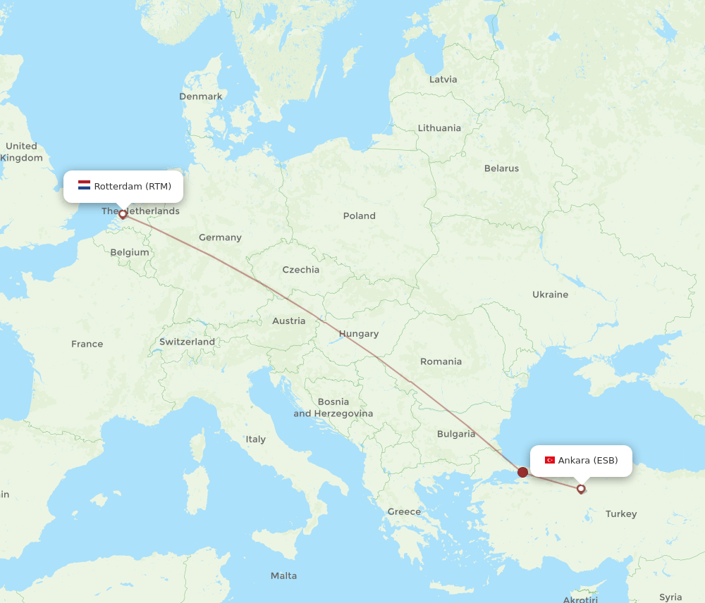 RTM-ESB flight routes