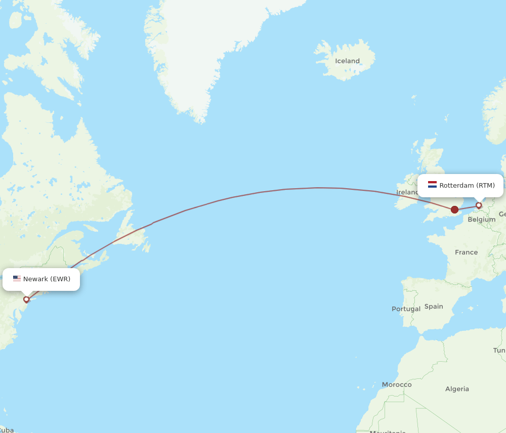 RTM-EWR flight routes