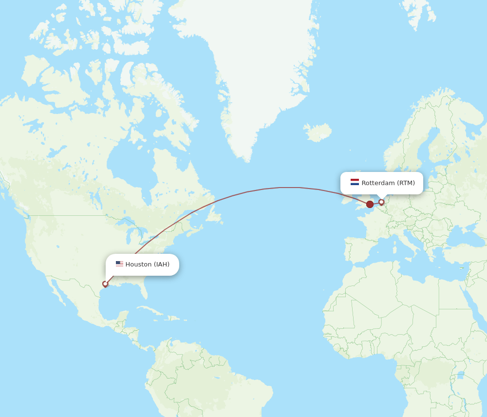 RTM-IAH flight routes