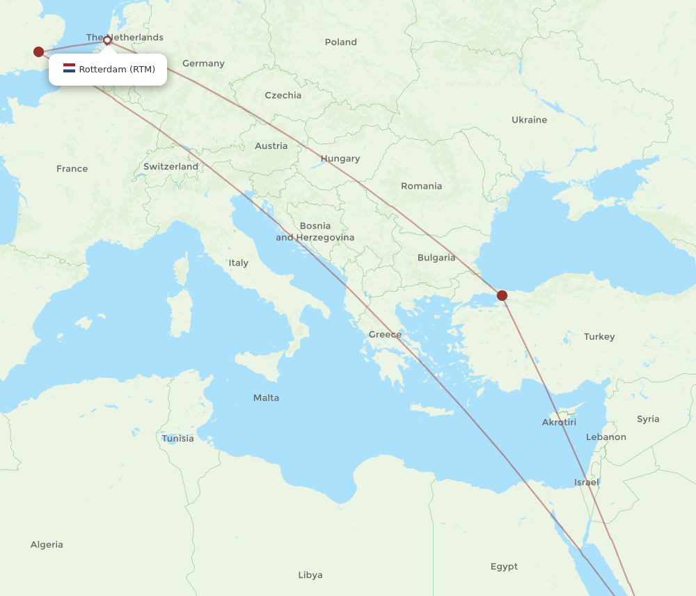 RTM to JED flights and routes map