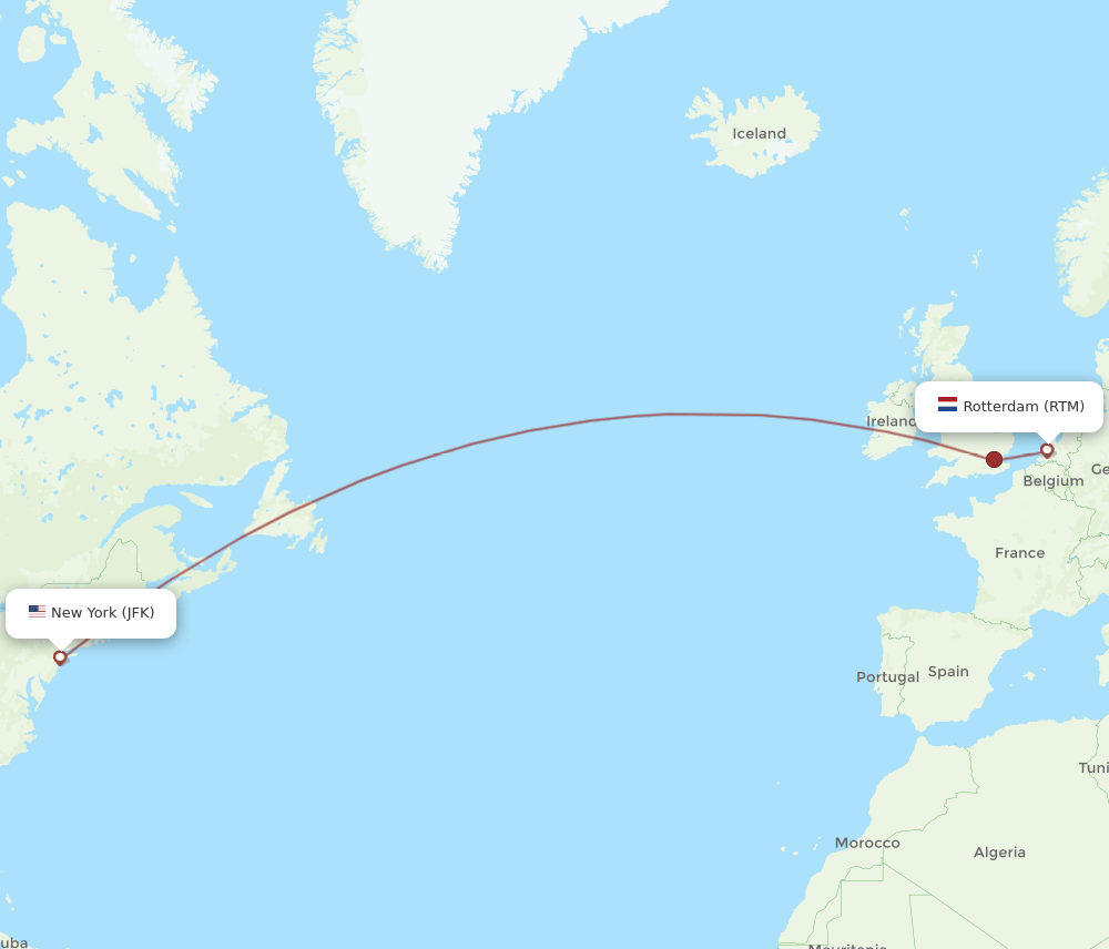 RTM-JFK flight routes