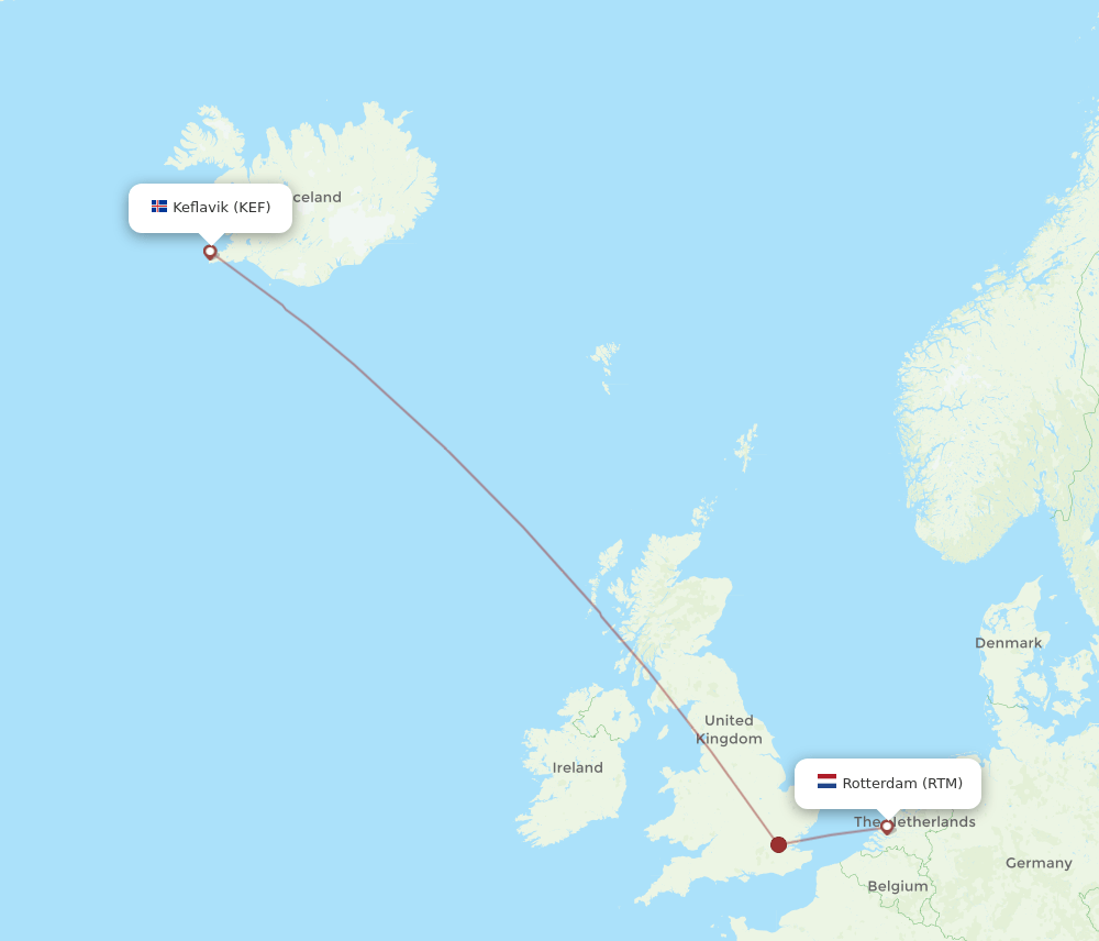 RTM-KEF flight routes