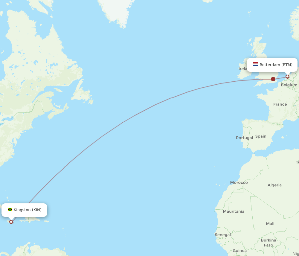 RTM-KIN flight routes