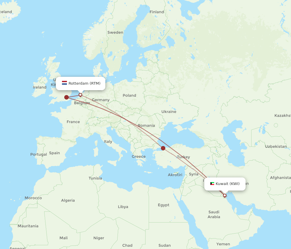 RTM-KWI flight routes
