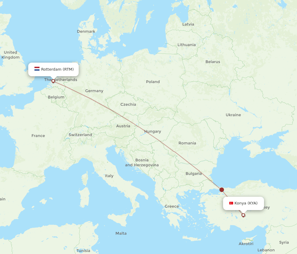 RTM-KYA flight routes