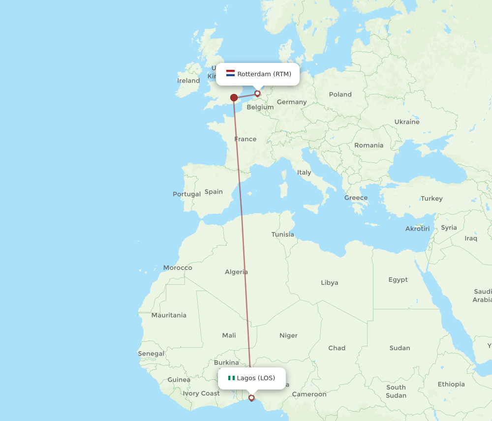 RTM-LOS flight routes
