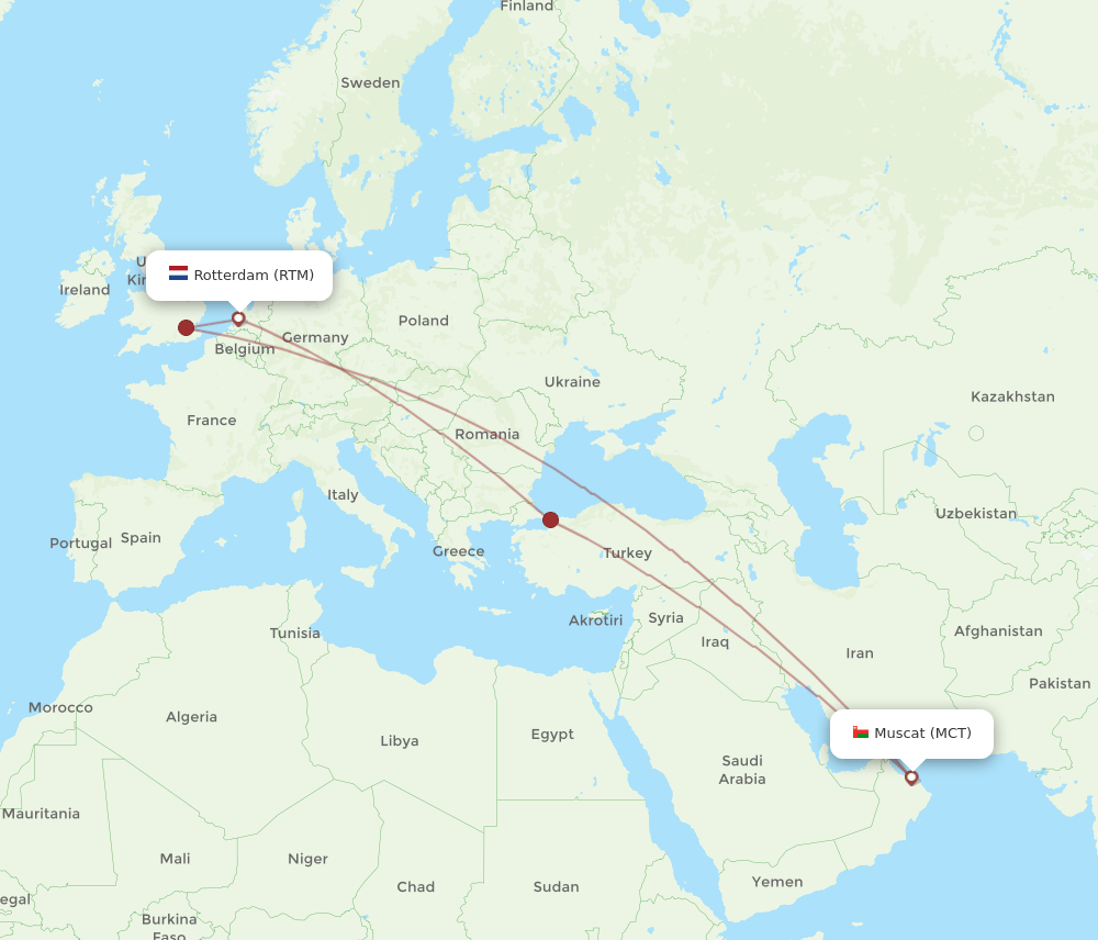 RTM-MCT flight routes