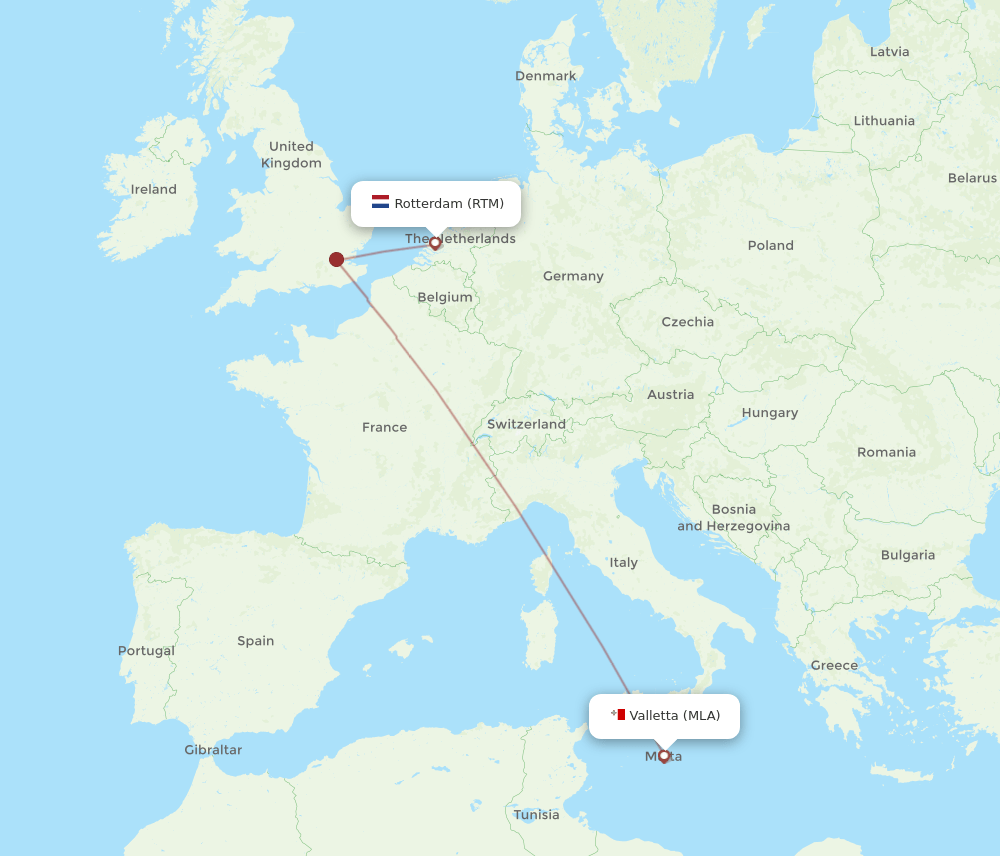 RTM-MLA flight routes
