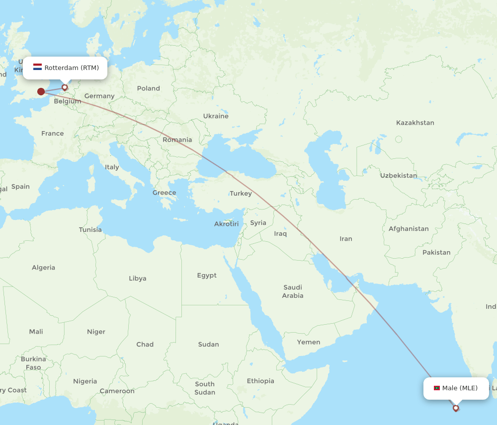 RTM-MLE flight routes