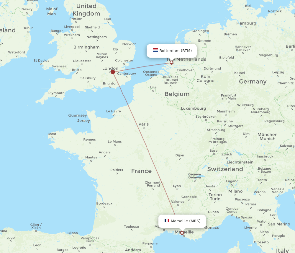 RTM to MRS flights and routes map