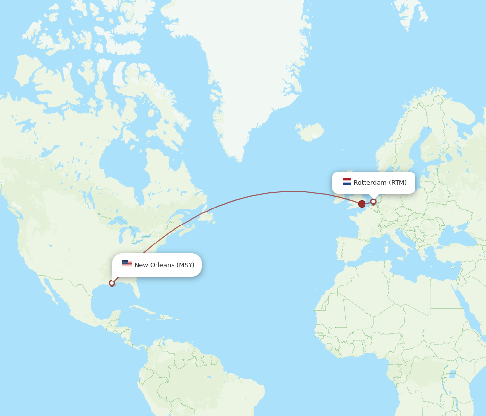 RTM-MSY flight routes