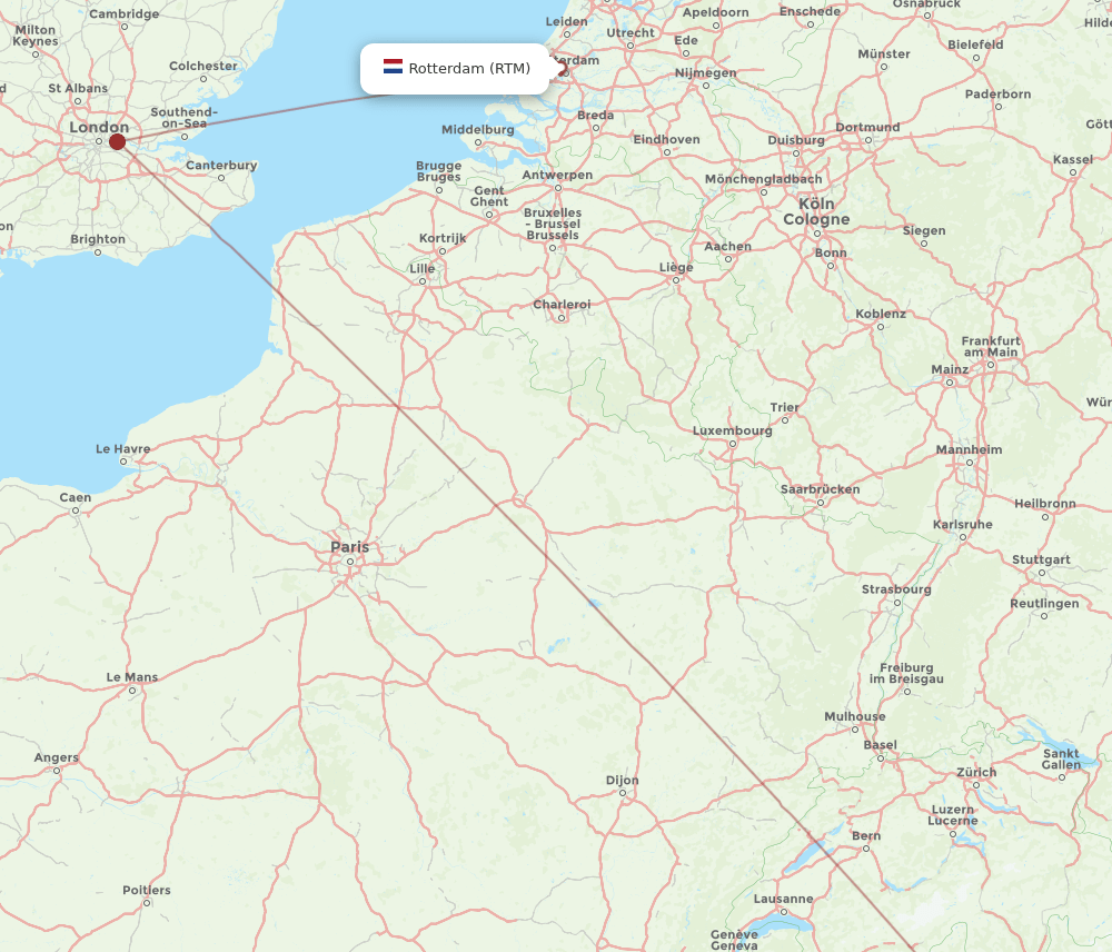 RTM-MXP flight routes