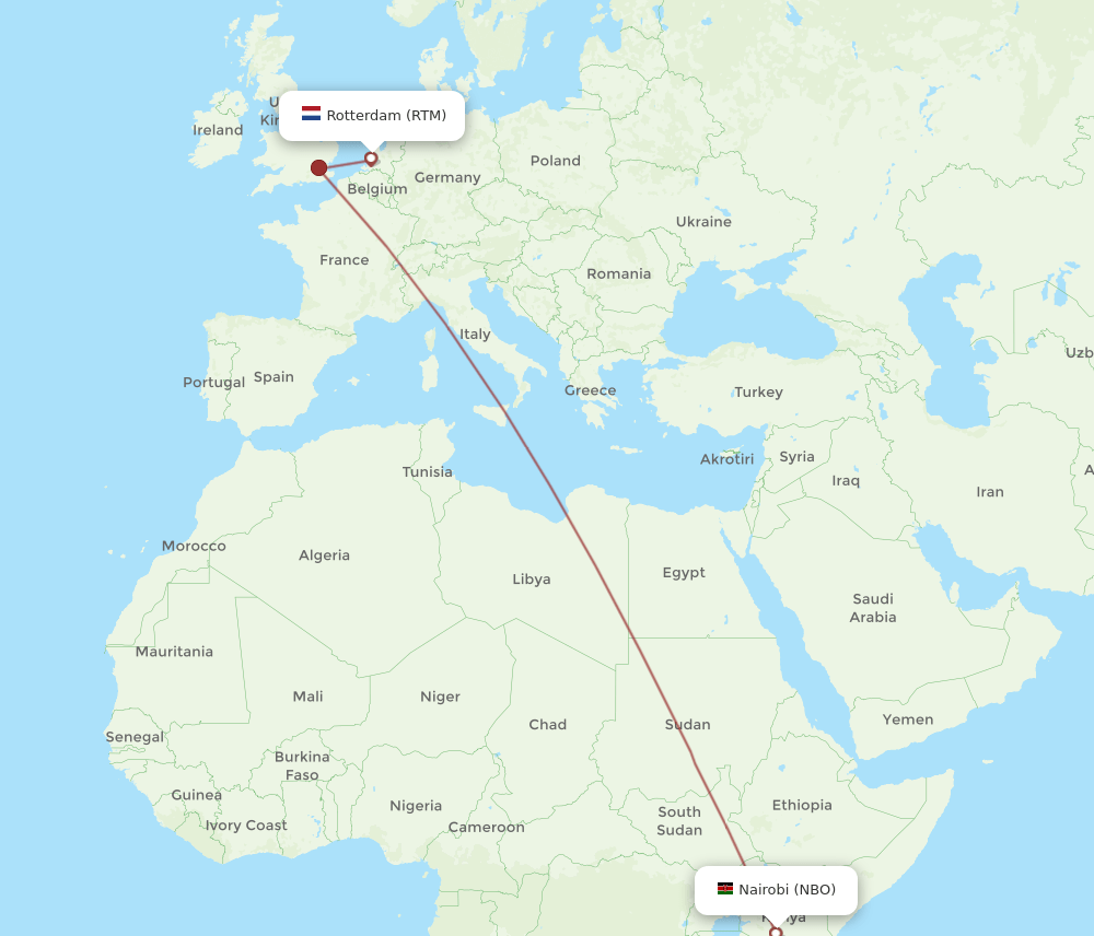 RTM-NBO flight routes