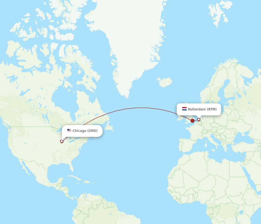 RTM-ORD flight routes