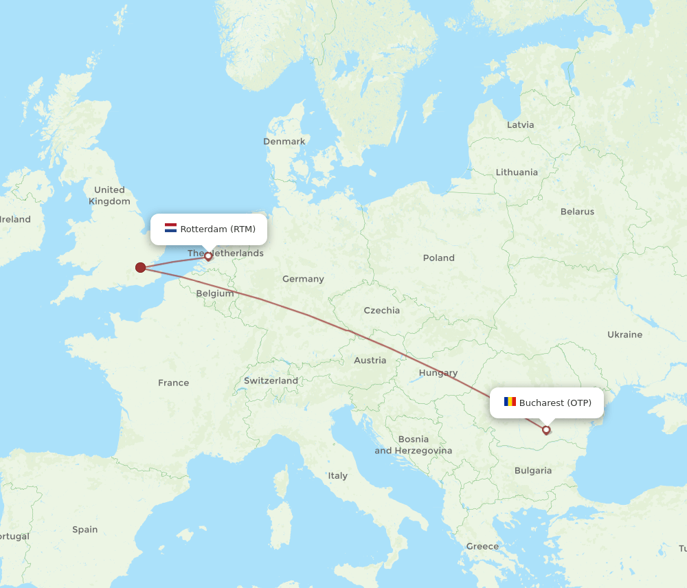 RTM to OTP flights and routes map