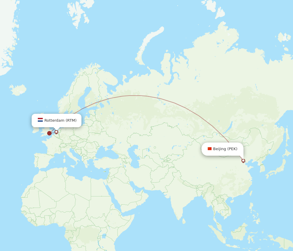 RTM-PEK flight routes