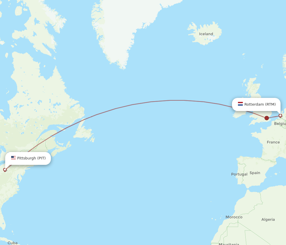 RTM-PIT flight routes