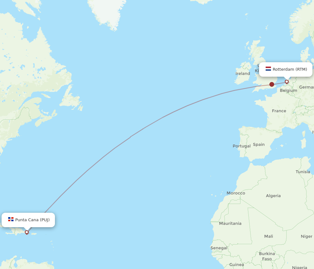 RTM-PUJ flight routes
