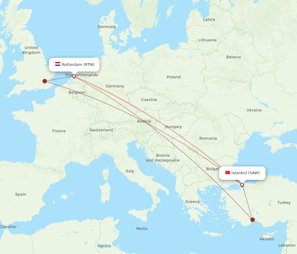 RTM-SAW flight routes