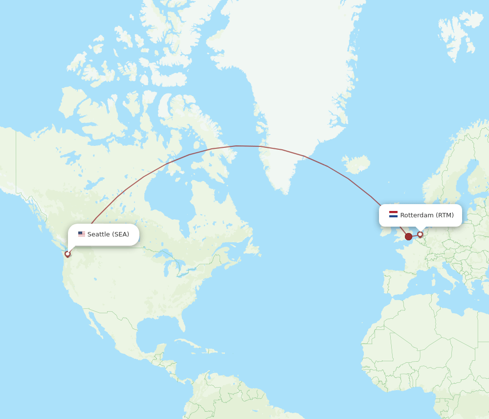 RTM-SEA flight routes