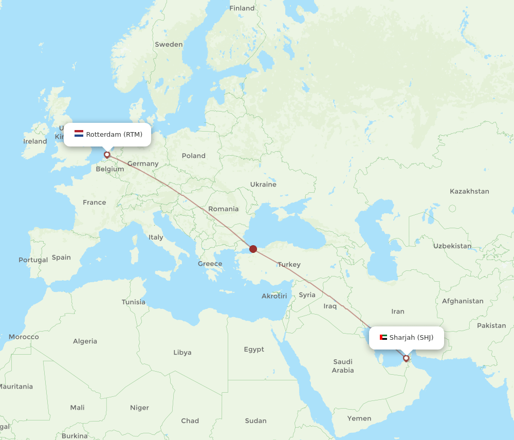 RTM-SHJ flight routes