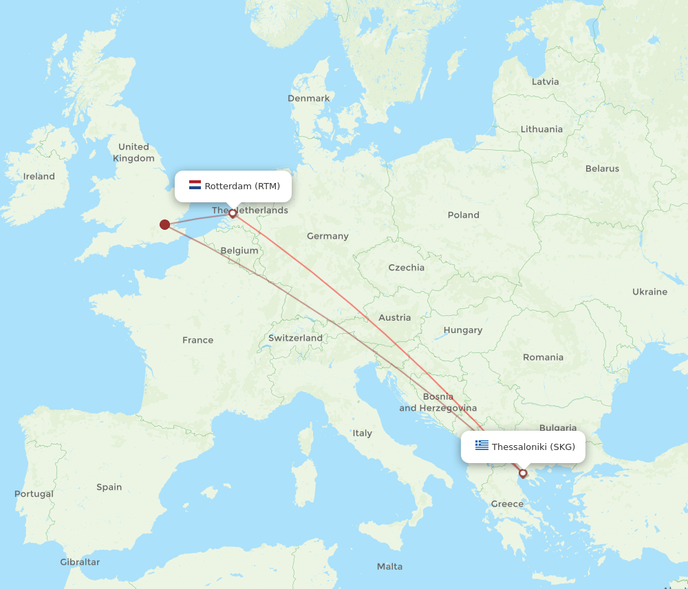 RTM-SKG flight routes
