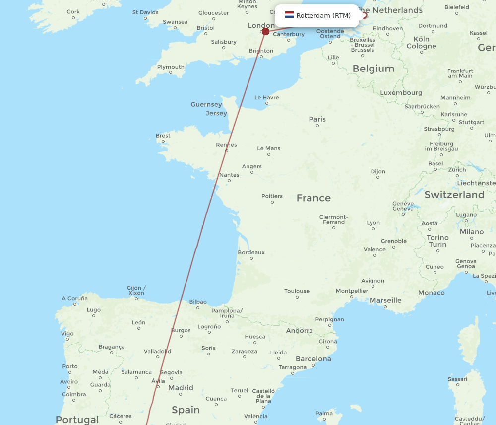 RTM to SVQ flights and routes map