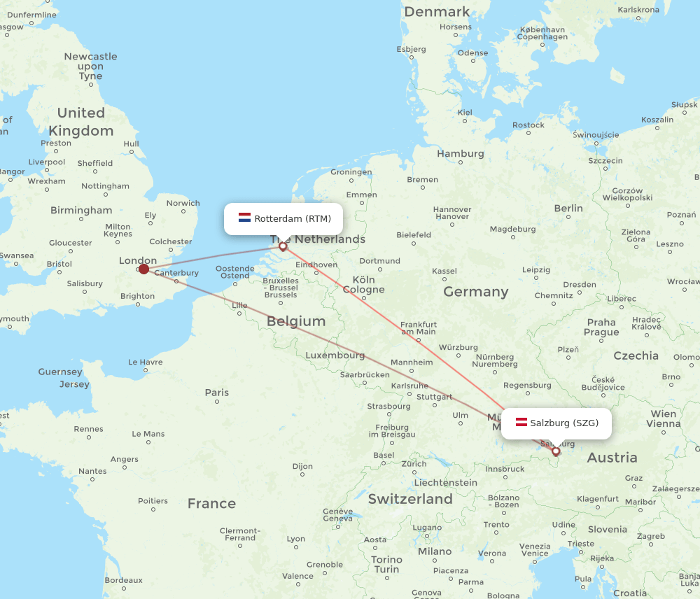 RTM-SZG flight routes