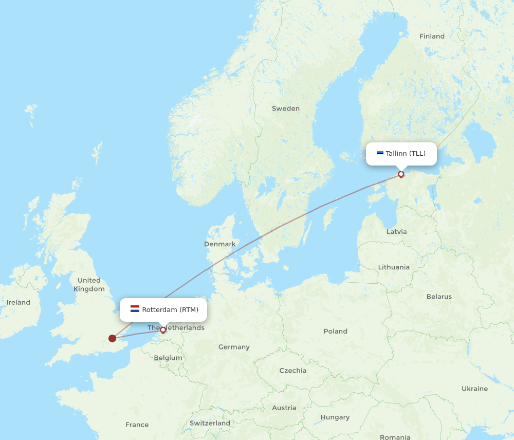 RTM to TLL flights and routes map