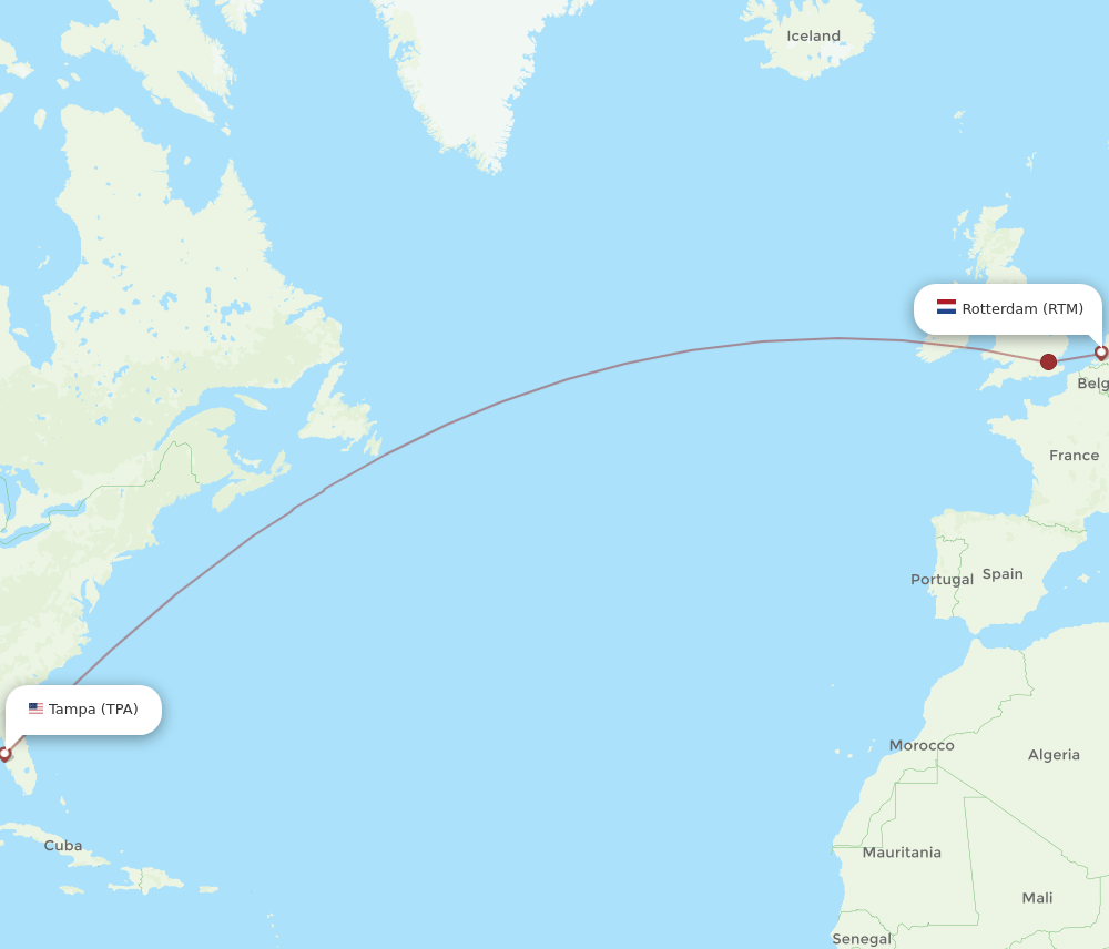 RTM-TPA flight routes