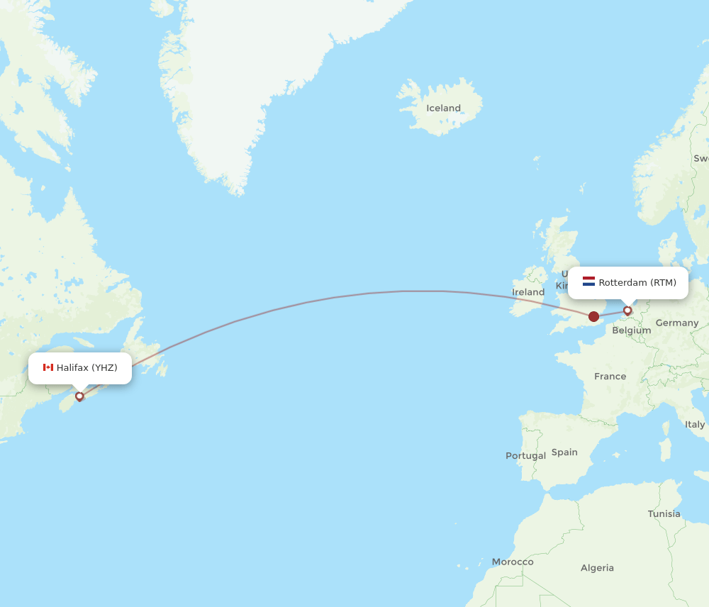 RTM-YHZ flight routes