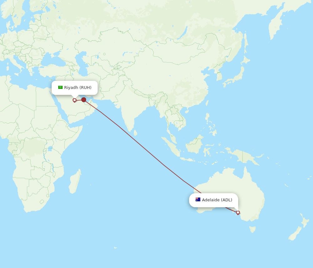 RUH-ADL flight routes