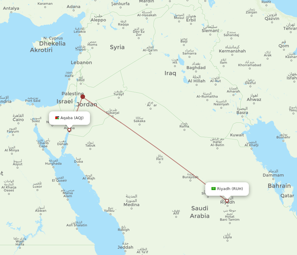 RUH-AQJ flight routes