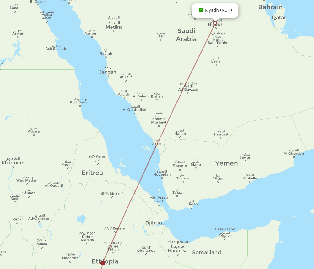 RUH-AWA flight routes