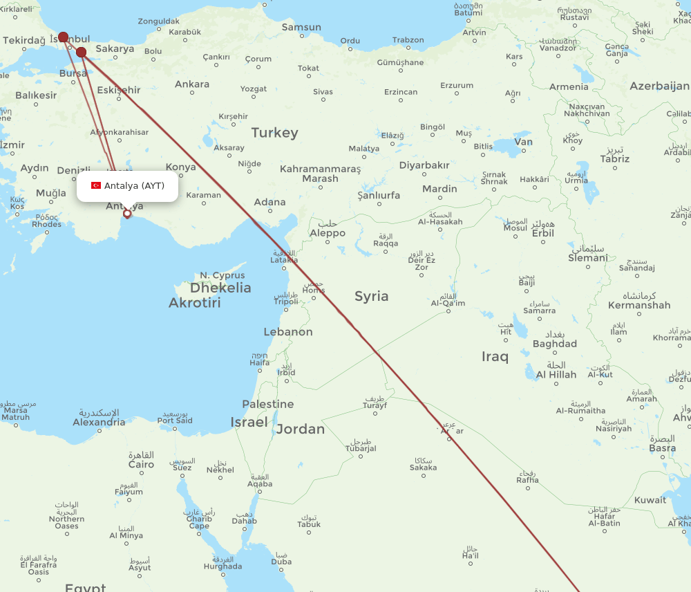 RUH-AYT flight routes