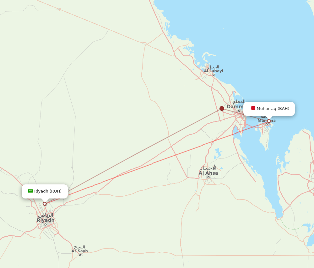 RUH-BAH flight routes