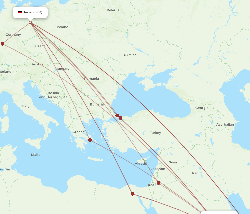 RUH-BER flight routes