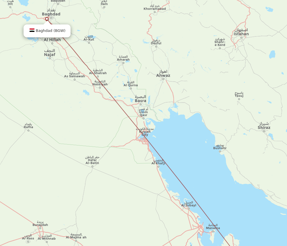 RUH-BGW flight routes