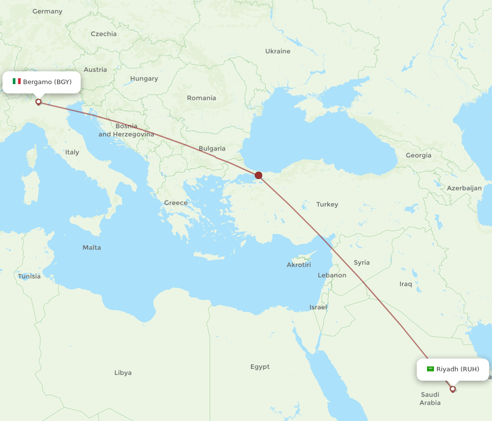 RUH-BGY flight routes