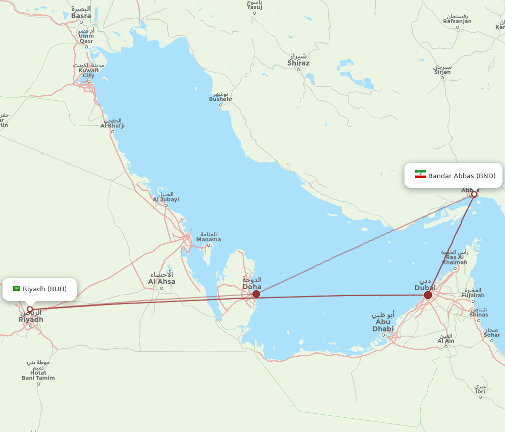 RUH-BND flight routes