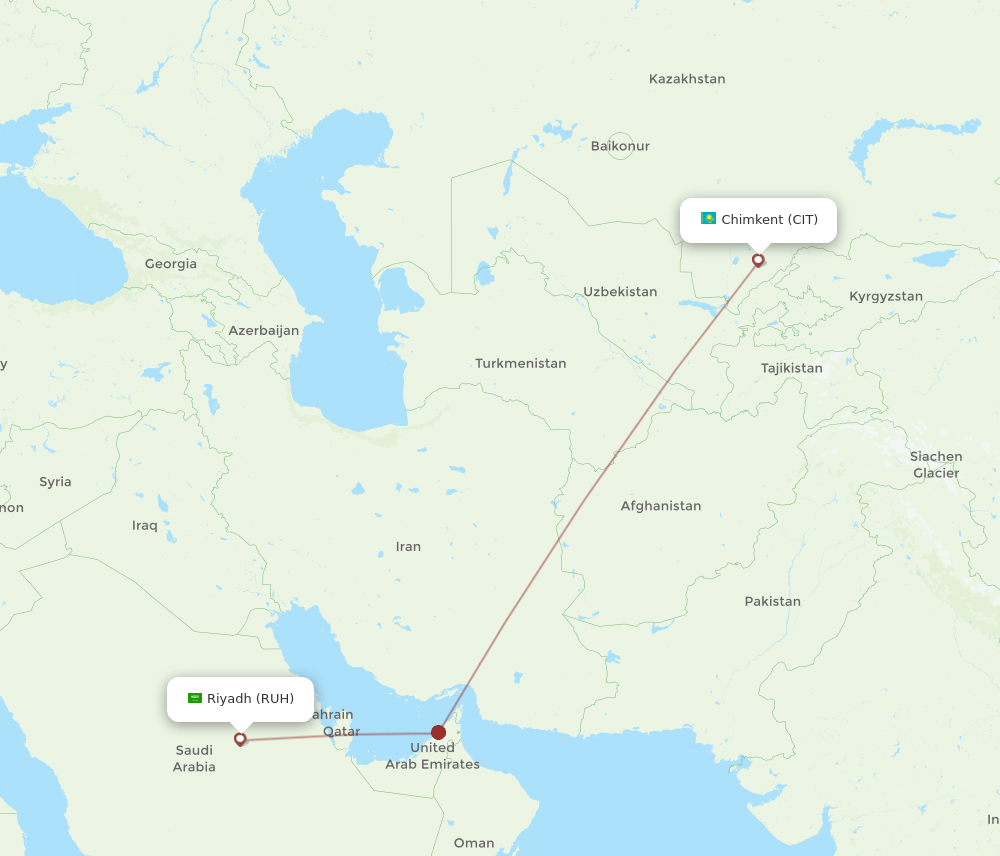 RUH-CIT flight routes