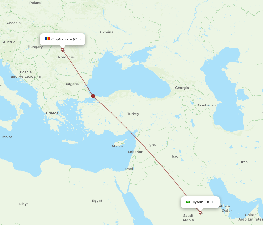 RUH-CLJ flight routes